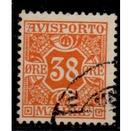 Denmark Sc P6 1907 38 ore orange Newspaper stamp used