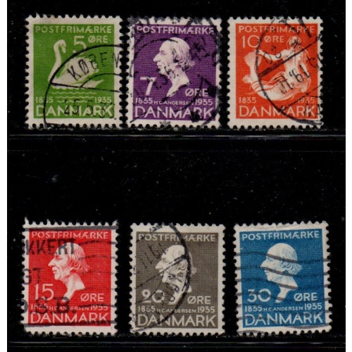 Denmark Sc 246-251 1935 Hans Christian Andersen stamp set used