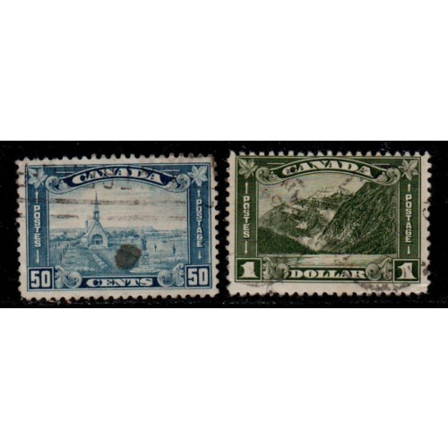 Canada Sc 176-177 1930 Grand Pre Church & Mt Edith Cavell stamps used