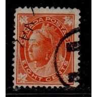 Canada Sc 72 1897 8 c orange Victoria Maple Leaf issue stamp used