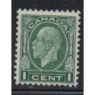 Canada Sc 195 1932 1 c green G V medallion issue stamp mint