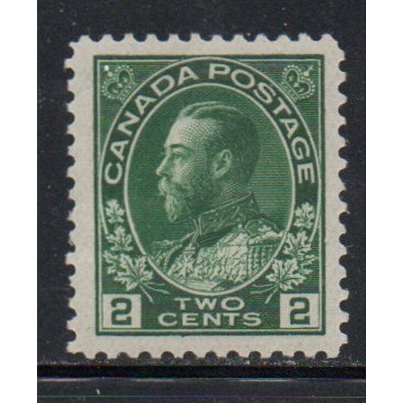 Canada Sc 107 1922 2c yellow green G V Admiral issue stamp mint