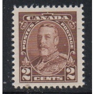 Canada Sc 218 1935 2 c brown George V stamp mint