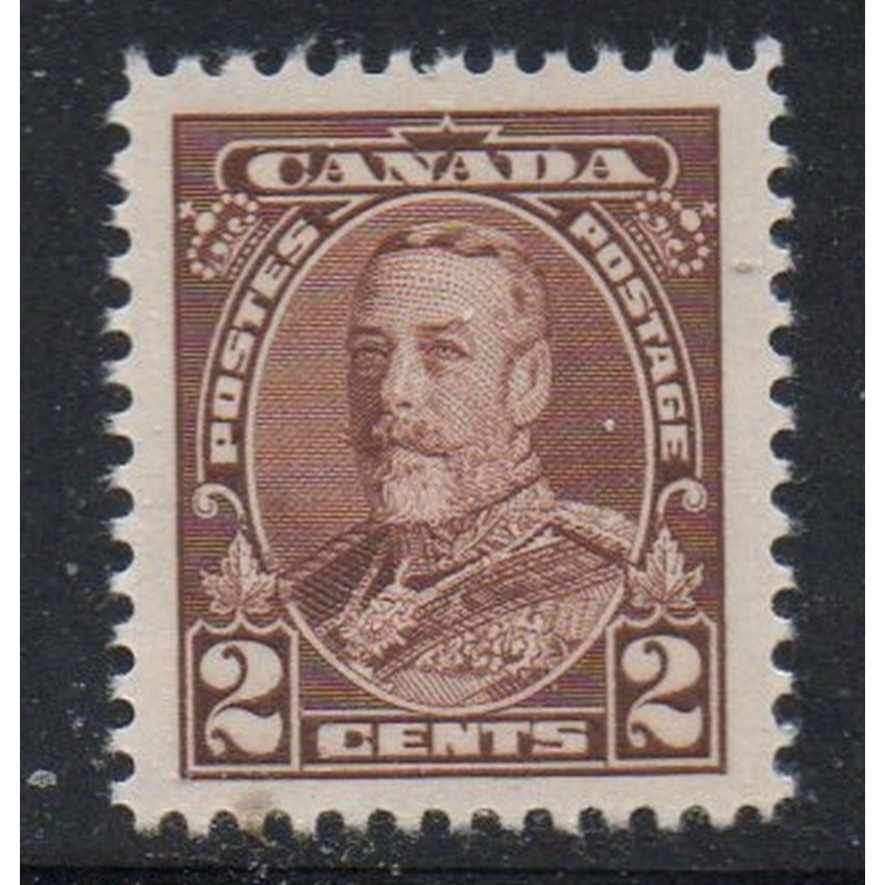 Canada Sc 218 1935 2 c brown George V stamp mint