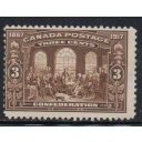 Canada Sc 135 1917 3 c brown 50th Anniversary Confederation stamp mint