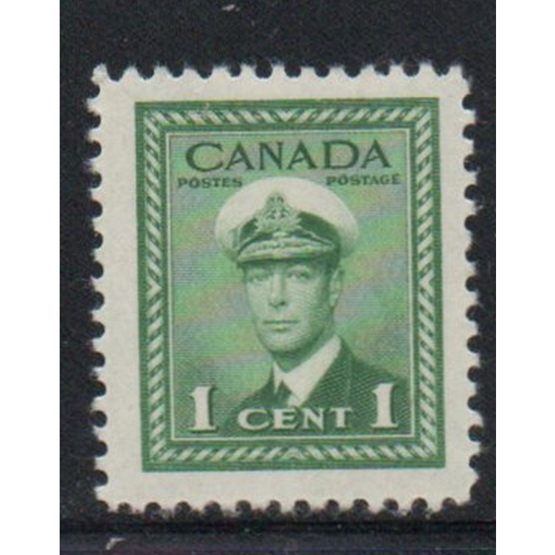 Canada Sc 249 1942 1 c green George VI stamp mint
