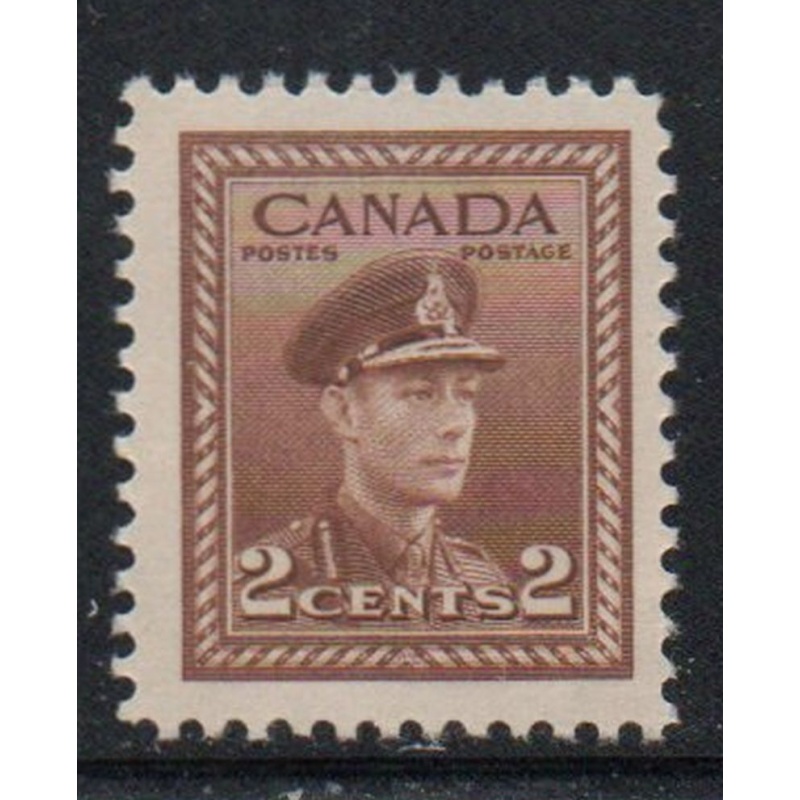 Canada Sc 250 1942 2c brown George VI stamp mint