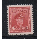 Canada Sc 254 1942  4c dark carmine George VI stamp mint