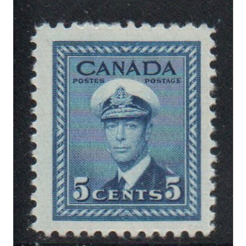 Canada Sc 255 1942  5c blue George VI stamp mint