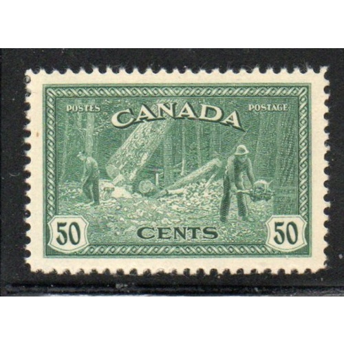 Canada Sc 272 1946 50c green Lumbering Industry stamp mint NH