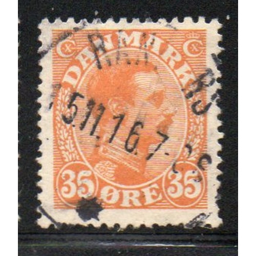 Denmark Sc 114 1913 35 ore orange Christian X stamp used