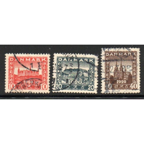 Denmark Sc 156-158 1920 Northern Schleswig Reunion stamp set used