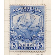 Newfoundland Sc 119 1919 5 c ultramarine  Caribou Ubique stamp used