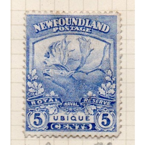 Newfoundland Sc 119 1919 5 c ultramarine  Caribou Ubique stamp used