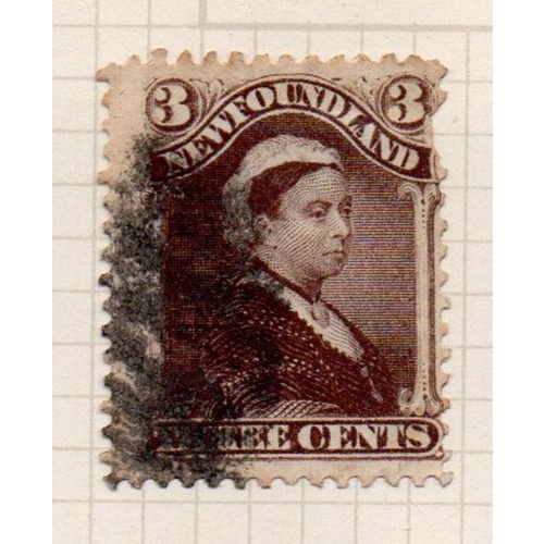 Newfoundland Sc 51 1887 3 c umber Victoria stamp used