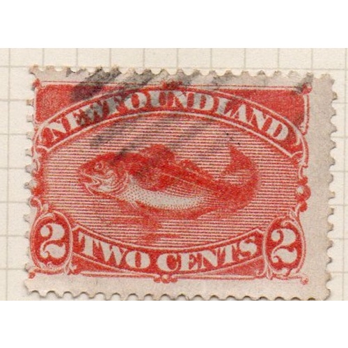 Newfoundland Sc 48 1876 2 cent red orange codfish stamp used