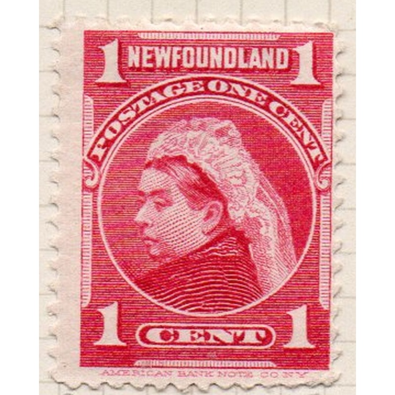 Newfoundland Sc 79 1887 1c carmine rose Victoria stamp mint
