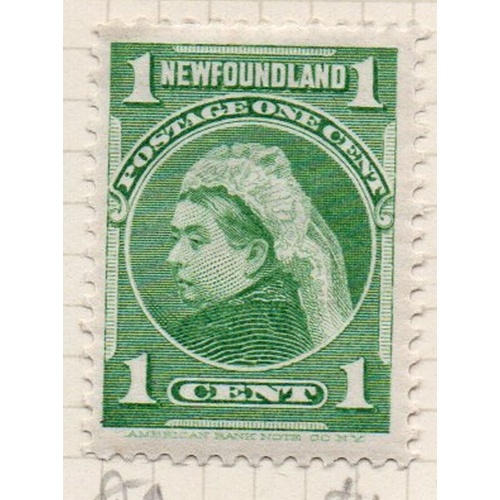 Newfoundland Sc 80 1898 1c yellow green Victoria stamp mint