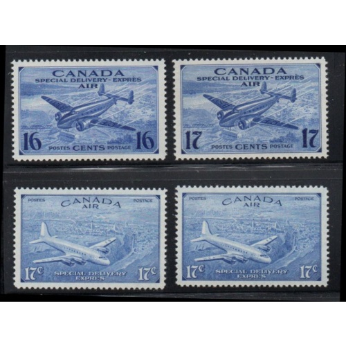 Canada Sc CE1-CE4 1942-1946 Airmail Special Delivery stamp set mint NH