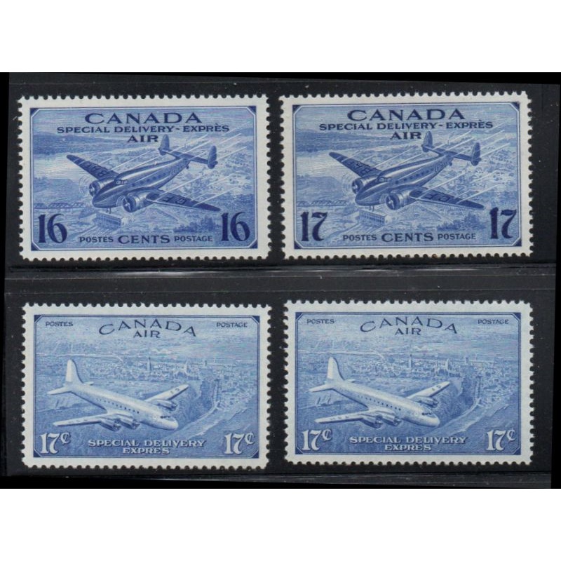 Canada Sc CE1-CE4 1942-1946 Airmail Special Delivery stamp set mint NH