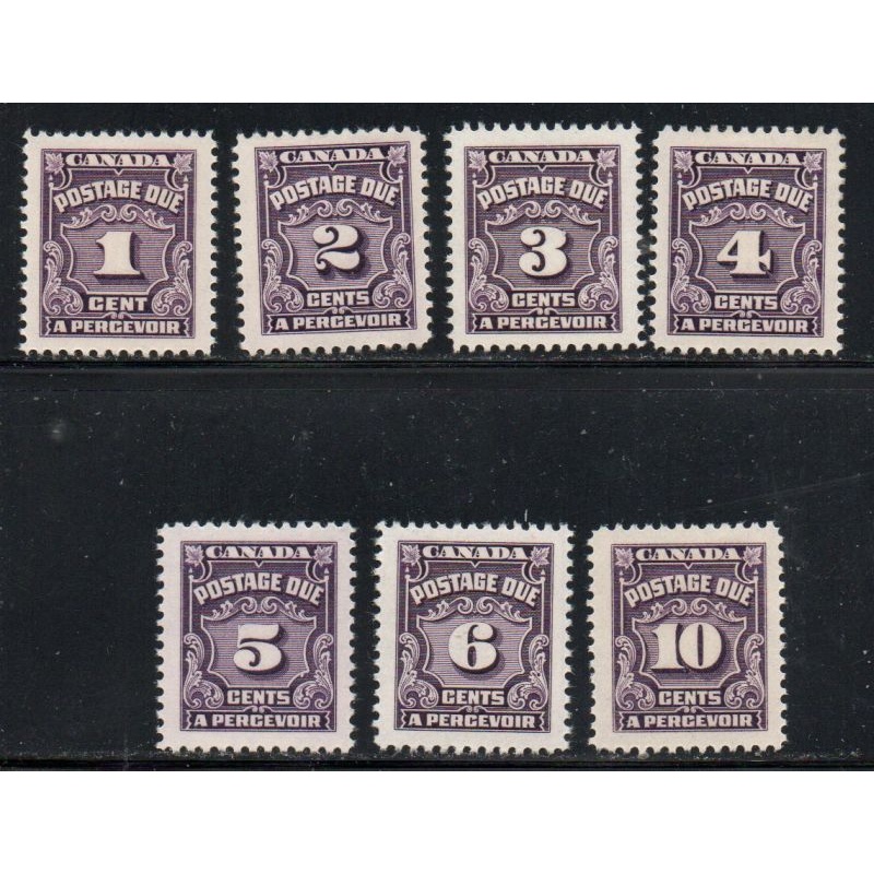 Canada Sc J15-J20 1935-65 Postage Due stamp set mint