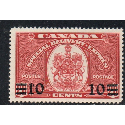 Canada Sc E9 1939 10c on 20 c dark carmine Special Delivery stamp mint