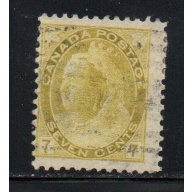 Canada Sc 81 1902 7 c  olive yellow Victoria Numeral issue stamp used