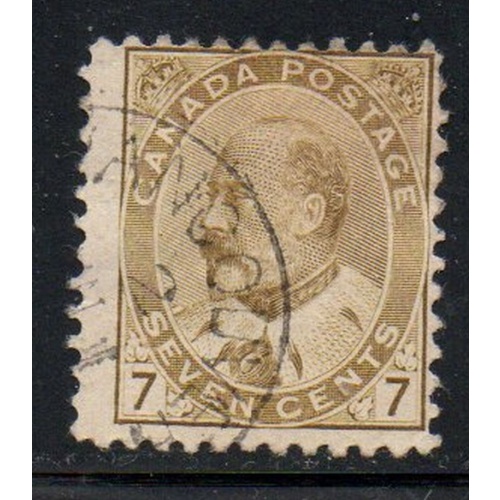 Canada Sc 92 1903 7 c olive bistre Edward VII stamp used