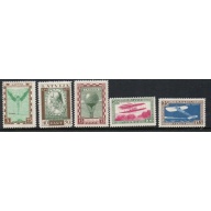 Latvia Sc CB9-CB13 1932 History of Flight stamp set mint