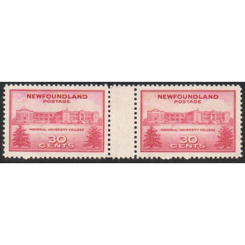 Newfoundland Sc 267 1943 30c University stamp mint NH gutter pair