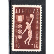 Lithuania Sc B52 1939 15 + 10 Basketball Championships  stamp mint