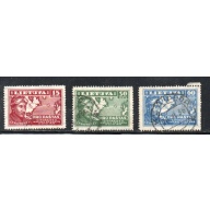 Lithuania Sc C85-C87 1936 Trans Atlantic Flight stamp set used