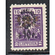 Lithuania Sc B4 1924 10c + 10c War Invalids surcharge stamp mint