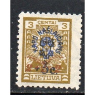 Lithuania Sc B17 1926 2c  + 2c War Orphans surcharge stamp mint