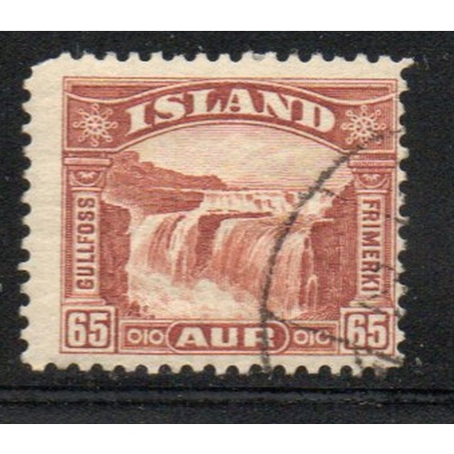 Iceland Sc 174 1932 65 aur Golden Falls stamp used