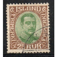 Iceland Sc 182 1931 25 aur brown & green Christian  stamp used