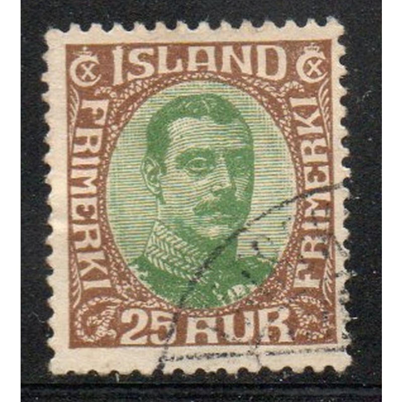 Iceland Sc 182 1931 25 aur brown & green Christian  stamp used