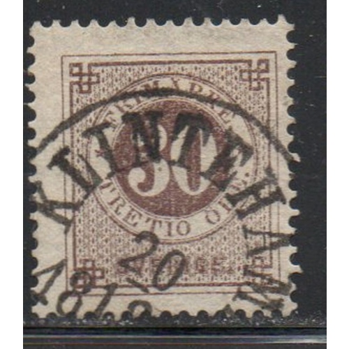 Sweden Sc 35 1877 30 ore brown stamp used
