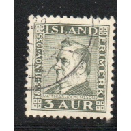 Iceland Sc 195 1935 3 aur gray green Jochumsson stamp used
