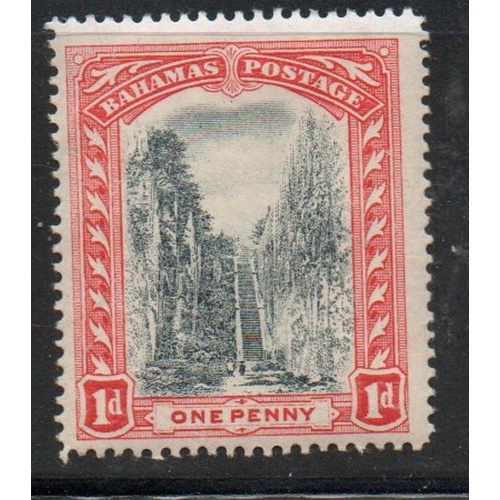 Bahamas Sc 48 1916 1 d Queens Staircase red & gray black stamp mint