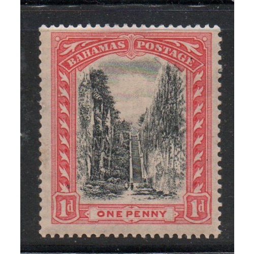 Bahamas Sc 48a 1911 1 d Queens Staircase carmine & black stamp mint