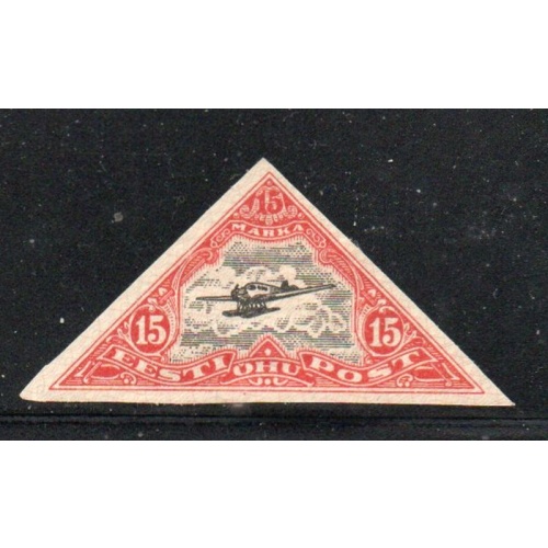 Estonia Sc  C11 1924 15 m monoplane airmail stamp mint imperforate