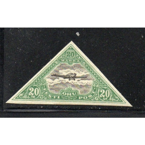 Estonia Sc  C12 1924 20 m monoplane airmail stamp mint imperforate