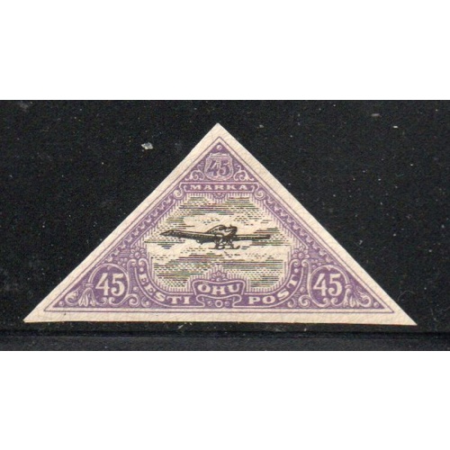 Estonia Sc  C13 1924 45 m monoplane airmail stamp mint imperforate