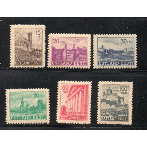 Estonia Sc  NB1-6 1941 German Occupation Charity stamp set mint