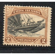 Cook Islands Sc 86 1932 2d double canoe stamp mint