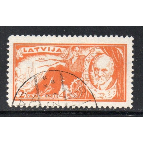 Latvia Sc B67 1930 J. Rainis semi-postal  stamp used