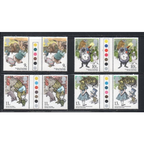 Great Britain Sc 867-870 1979 Children s Books traffic light gutter pairs