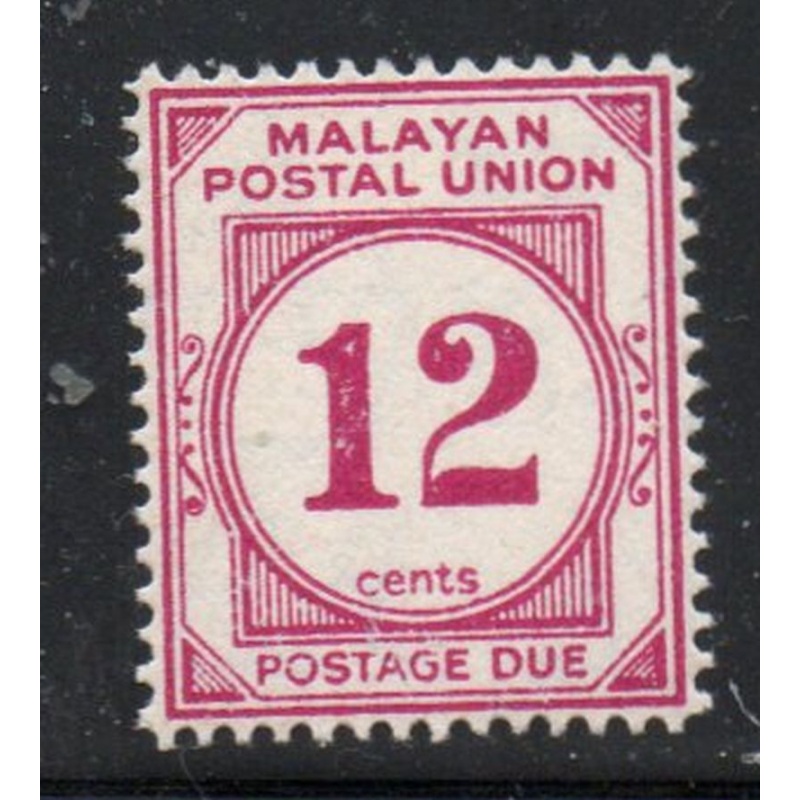 Malaya Sc J26 1954 12 c magenta postage due stamp mint NH