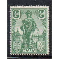 Malta Sc 99 1922 1/2d green Statue of Malta stamp mint